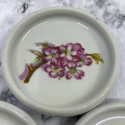 Vintage Floral Mini Butter Pat Plate Tea Doll Party 3” Japan Set of 3 TJ5