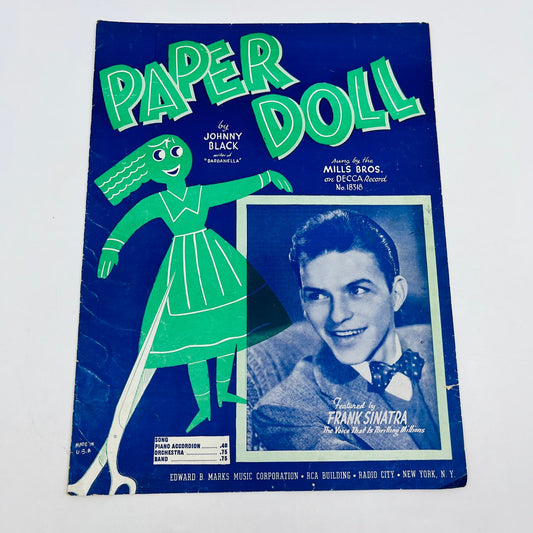 1940 Paper Doll Frank Sinatra Johnny Black Sheet Music V37-4