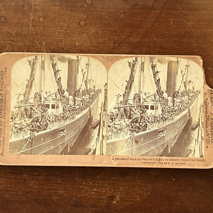 Spanish American War Soldiers Bound for Manila 1898 Antique Stereoview H2-6
