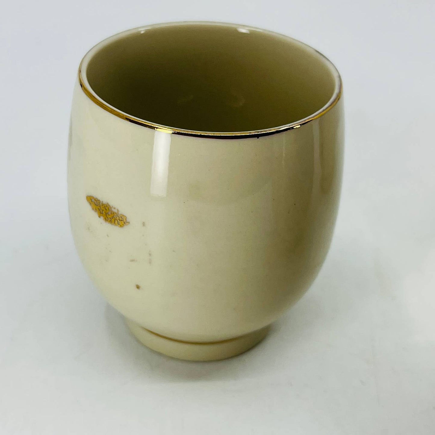 Japanese Pottery Yamahyo Teacups Set of 4 Cottage Mill Gold Gilt 3” TC6