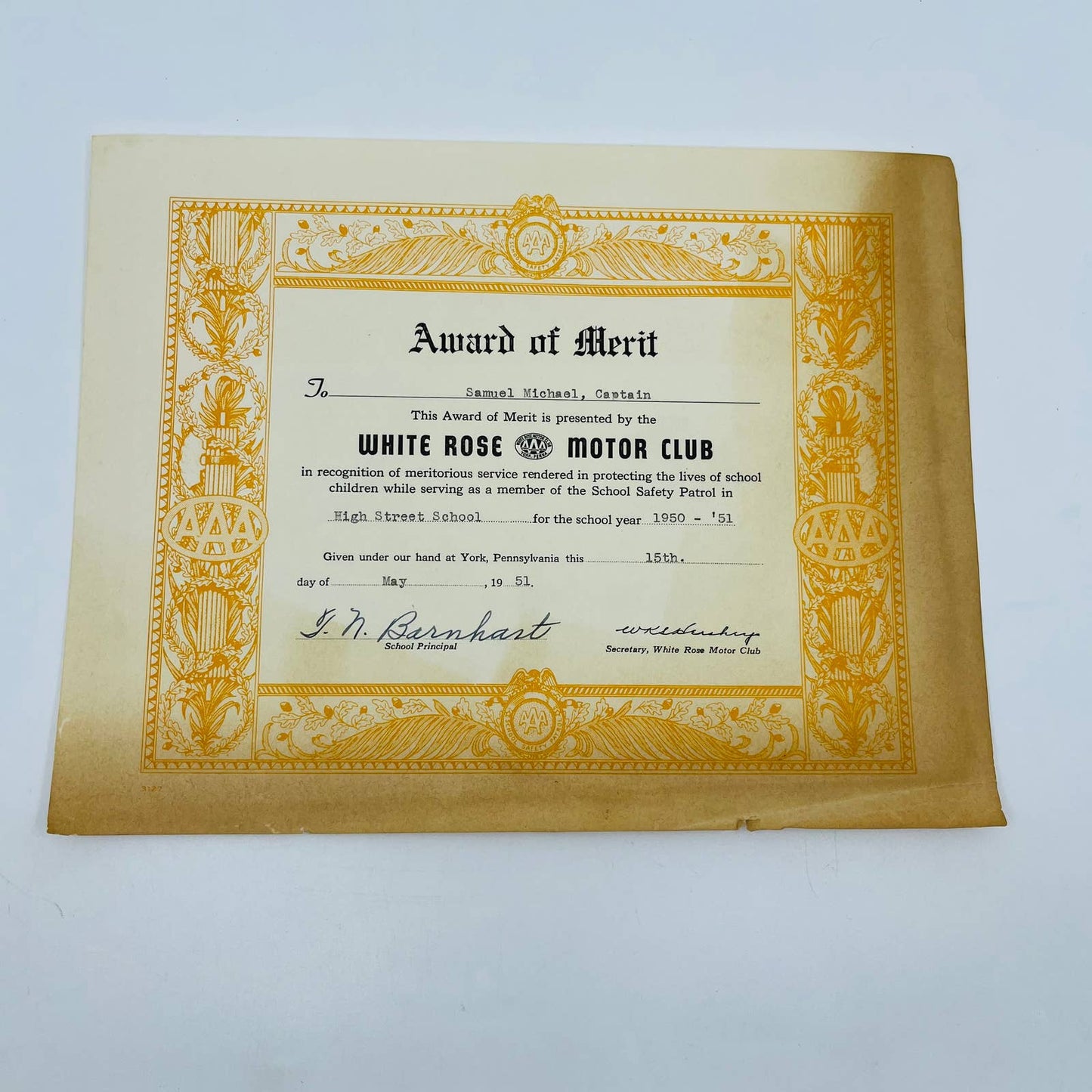 1950s Award Merit Lot of 3 Samuel Michael Hanover York County PA D2