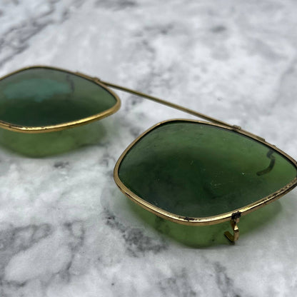 Vintage Aviator Polaroid Gold Tone clip-on sunglasses frames 4.25 Across SE9