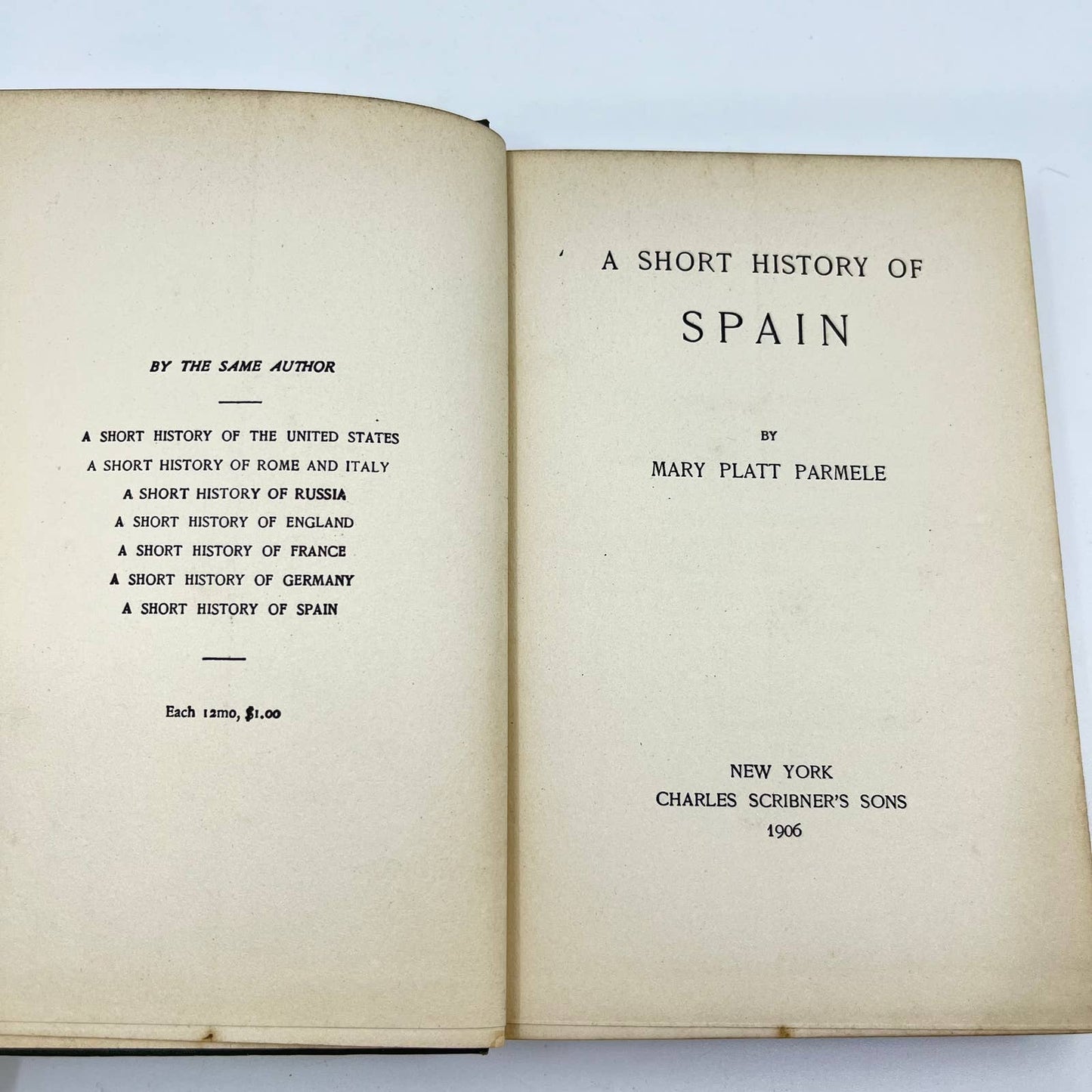 1908 A Short History of Spain Mary Platt Parmele Hardcover TF1