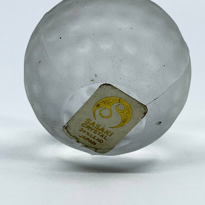 Glass Golf Ball Paperweight Dimpled Frosted Glass Sasaki Crystal 24% Lead TE3