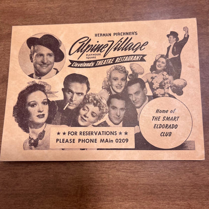 Herman Pirchner's Alpine Village Souvenir Photo Playhouse Square Cleveland TK3