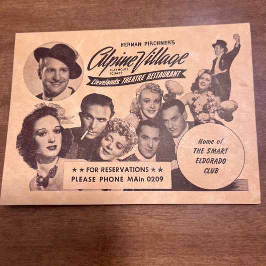 Herman Pirchner's Alpine Village Souvenir Photo Playhouse Square Cleveland TK3