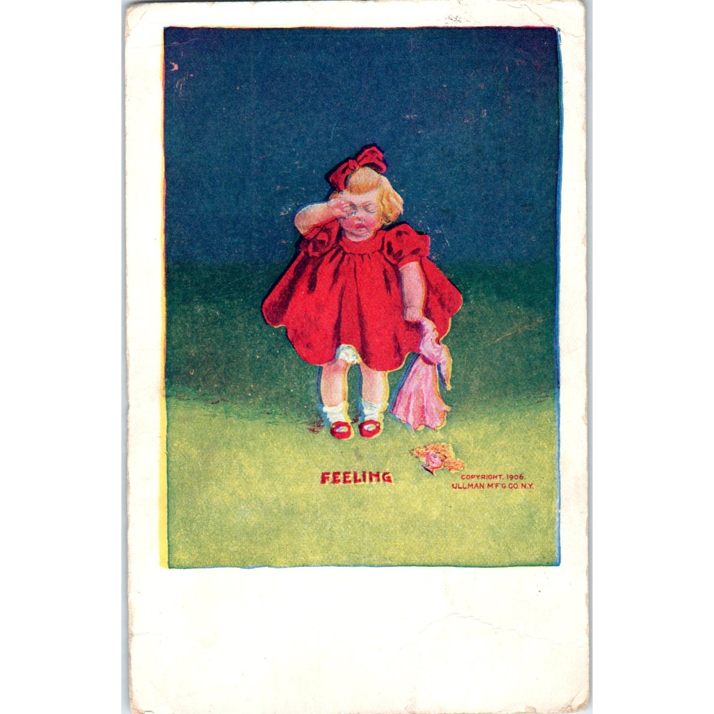 Bernhardt Wall Ullman Little Girl Broken Doll 1906 Original Postcard P1-14