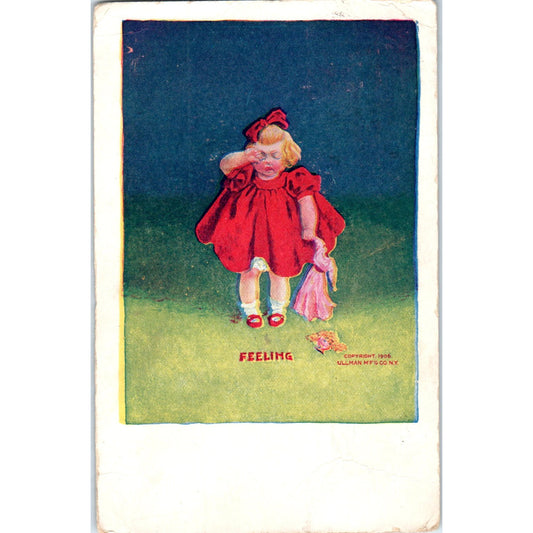 Bernhardt Wall Ullman Little Girl Broken Doll 1906 Original Postcard P1-14