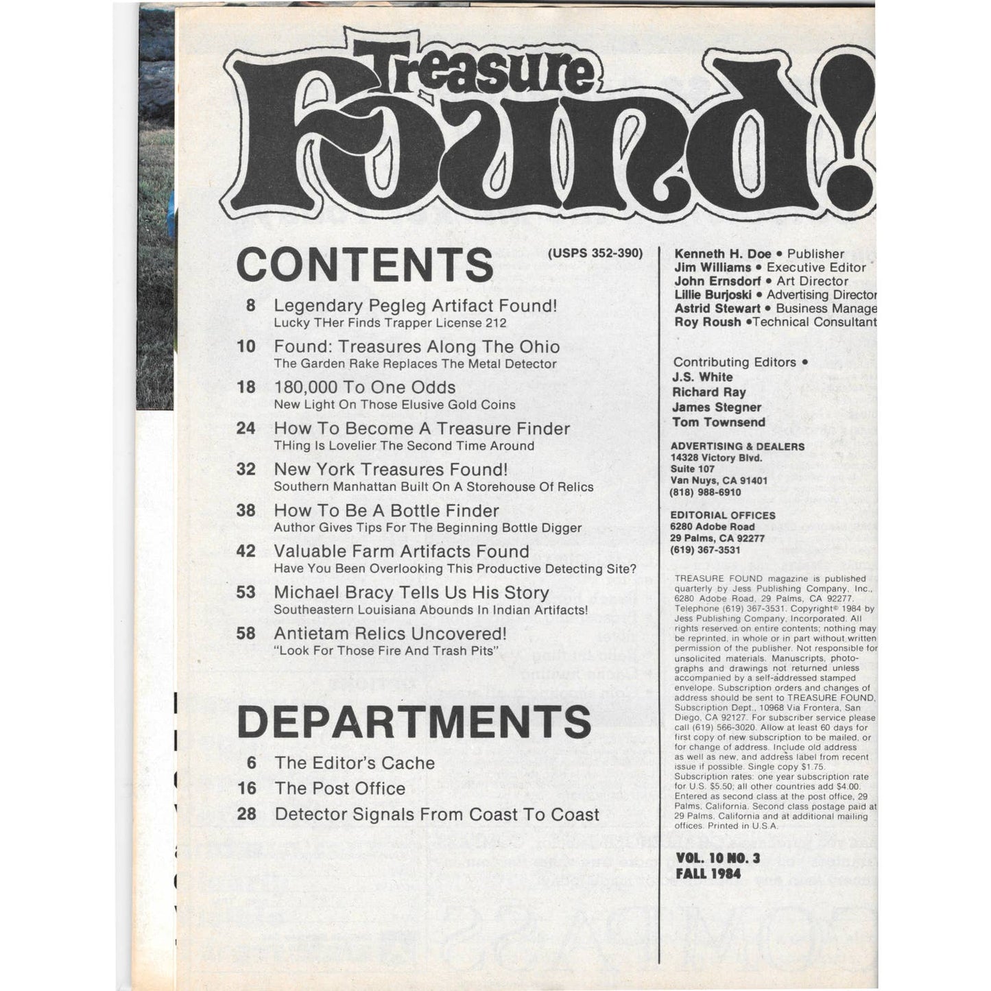 Treasure Found! Magazine 1984 Fall Metal Detecting Gold Diamonds M2