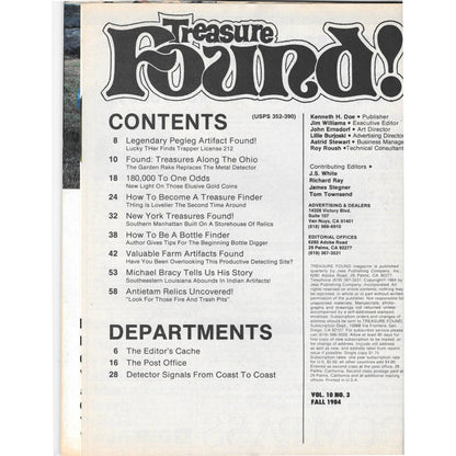 Treasure Found! Magazine 1984 Fall Metal Detecting Gold Diamonds M2