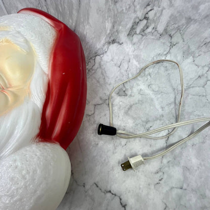 VTG 1968 Empire Lighted Christmas Blow Mold Santa Face 17" Santa Head w/Cord