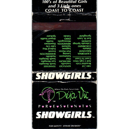 Deja Vu Showgirls Coast to Coast Advertising Matchbook Cover MM9-7