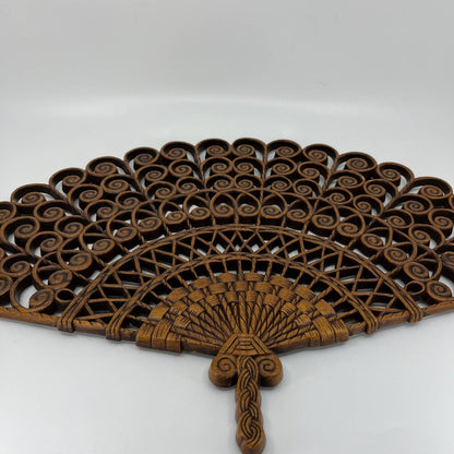 Vintage HOMCO Modern Burwood Syroco Plastic Ornate Fan Wall Hanging 10” TB3 FFF2