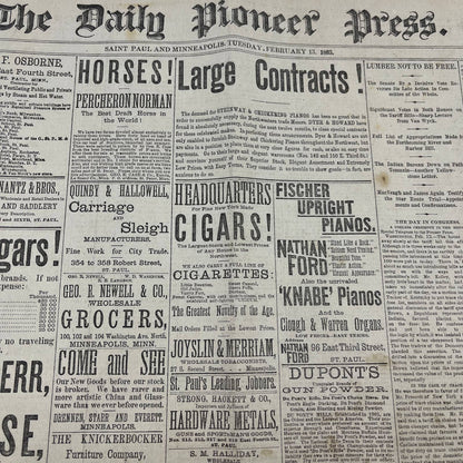 1883 Feb 13 Original St. Paul Pioneer Press - LUMBER NOT TO BE FREE FL4