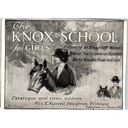 c1920 Harper's Ad - Knox School for Girls Mrs. Russell E. Houghton Terrytown EA3