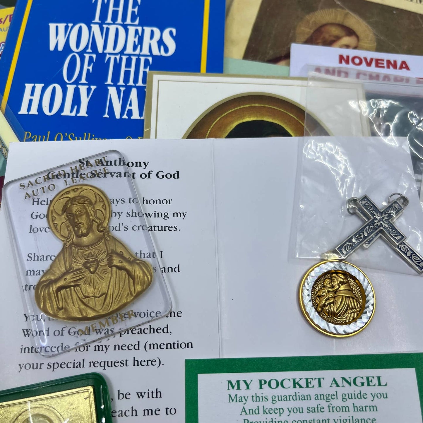 Huge Lot of Vintage Catholic Ephemera Relics Books & More SG5-3