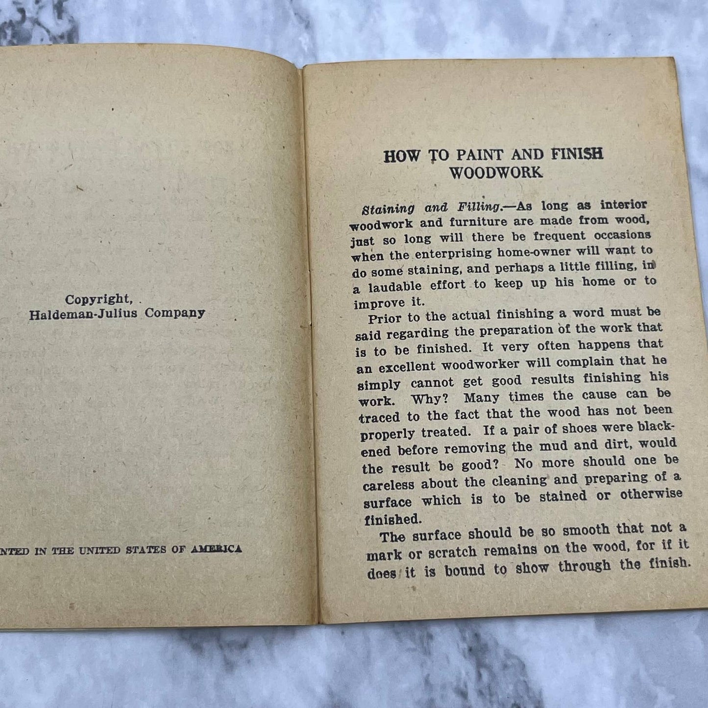 c1920 Little Blue Book No. 1073 How to Paint and Finish Woodwork H.E. Enders TH1