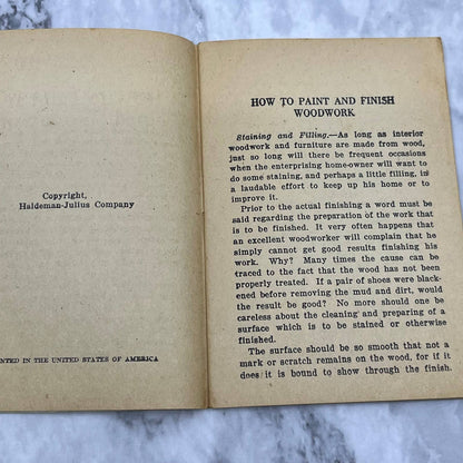 c1920 Little Blue Book No. 1073 How to Paint and Finish Woodwork H.E. Enders TH1