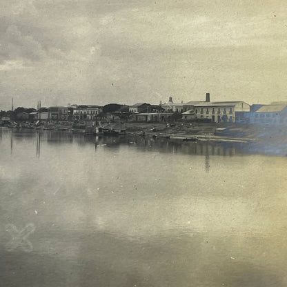 1903 Original Sepia Photograph View of  Shoreline San Juan Bautista Tabasco AC7