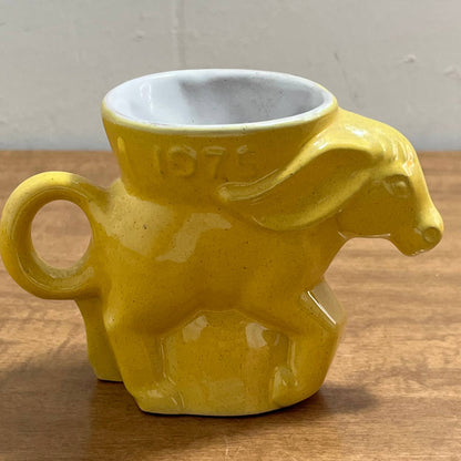 1975 Frankoma Democrat DNC Elephant Political Mug Yellow Glaze Carter TB7