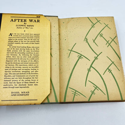 1931 After War Ludwig Renn Hardcover Dust Jacket First Edition TE8