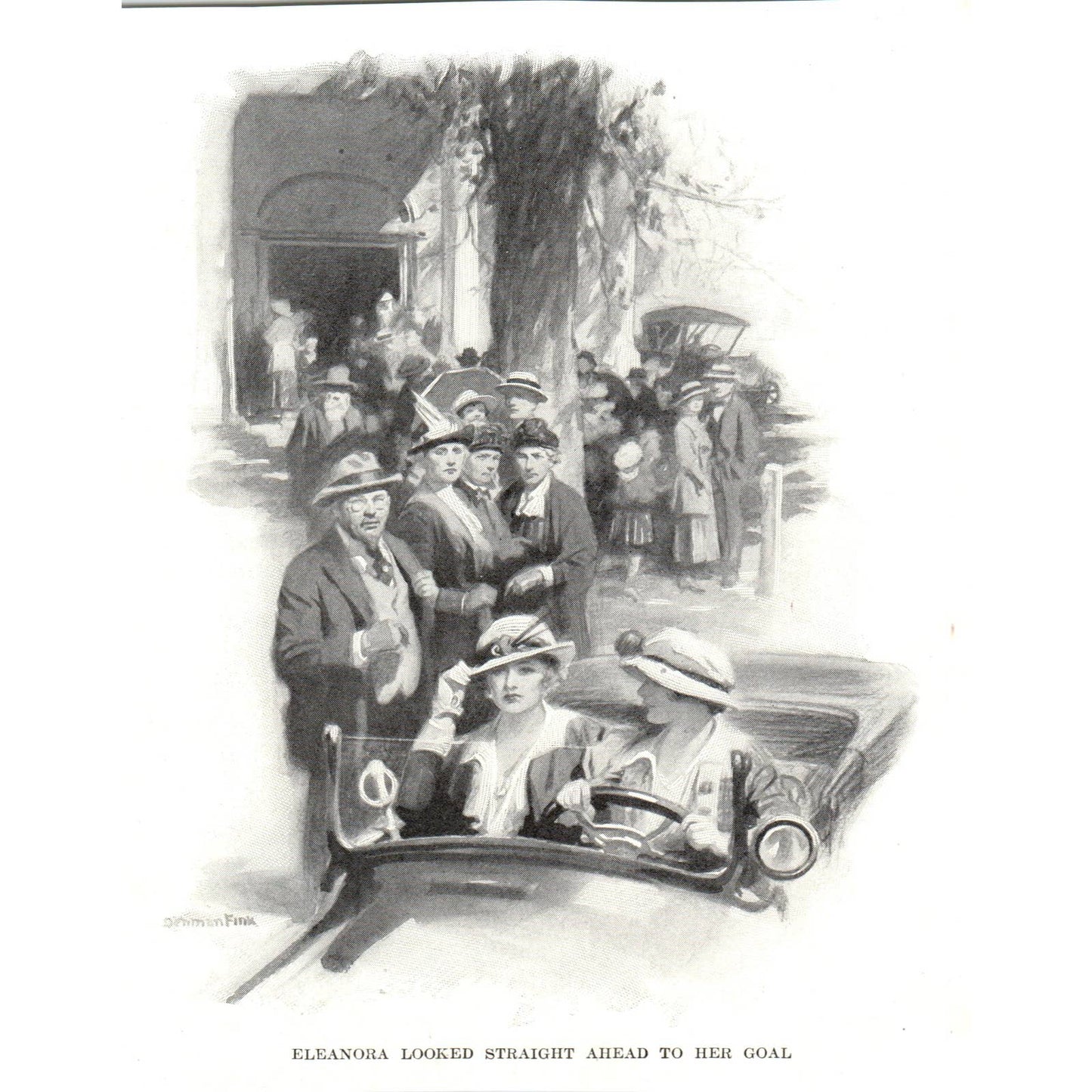 Elanora Looked Straight Ahead to Her Goal - 1921 Original Illustration TJ7-S