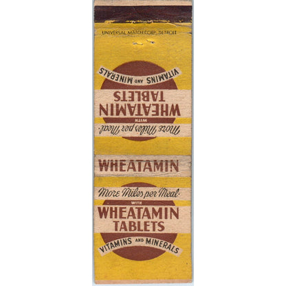 Wheatamin Tablets Advertising Matchbook Cover MM9-8