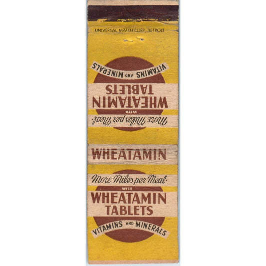 Wheatamin Tablets Advertising Matchbook Cover MM9-8