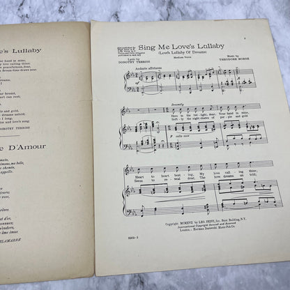 Sheet Music Sing Me Loves Lullaby Dorothy Terriss Theodore Morse 1917 Feist V41-2
