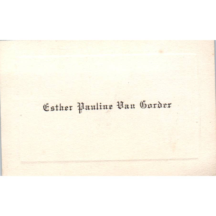 Antique Calling Card Esther Pauline Van Garder SE5