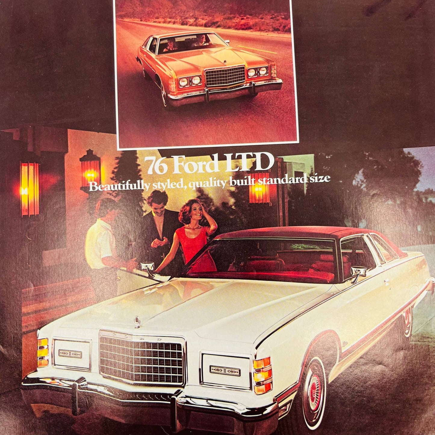 1976 Ford LTD Dealer Sales Brochure Full Color Pictures Fold Out Catalog BA3