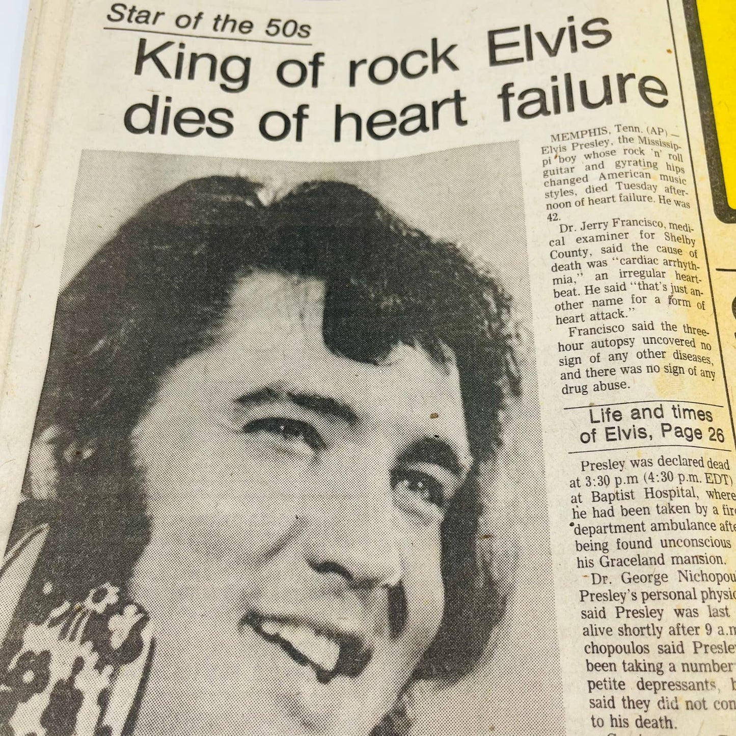 1977 August 17 Winnipeg Tribune Newspaper ELVIS PRESLEY DIES at 42 King TB8