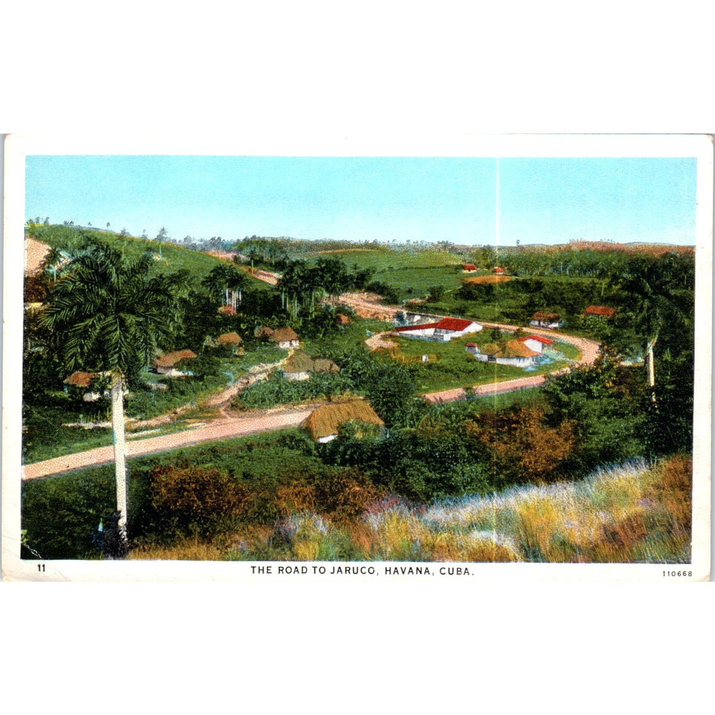 The Road to Jaruco Havana Cuba Original Postcard P3-1