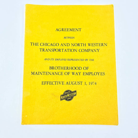 1974 Chicago Northwestern Railway Memorandum BoMoWE Booklet TG2