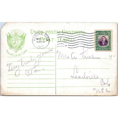 Pulling Out Water From a Well 1911 Havana Cuba Original Postcard P3-1
