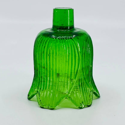 Vintage Green Flower Art Nouveau Glass Peg Votive Candle Holder SA4