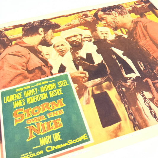 1956 Storm Over the Nile Lobby Card Laurence Harvey Anthony Steel #4 FL4