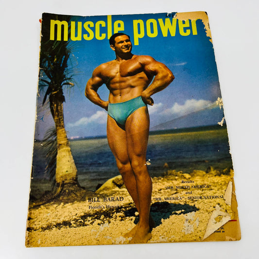 MUSCLE POWER August 1949 Body Building Magazine Bill Barad Florida Hercules BA2