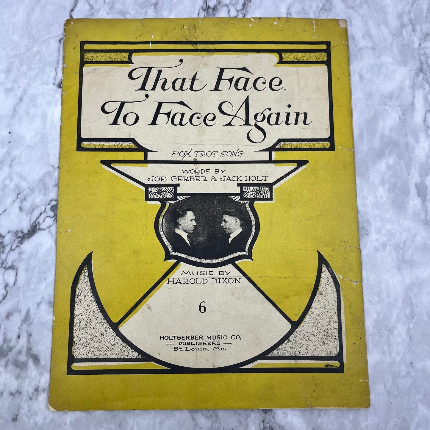 1922 That Face To Face Again Foxtrot Sheet Music Harold Dixon V41-1