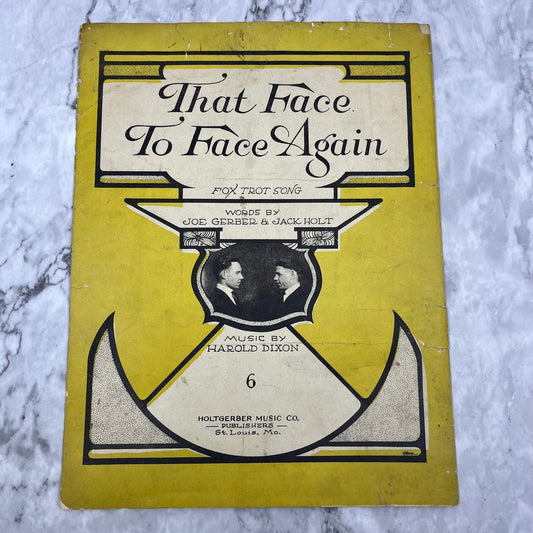 1922 That Face To Face Again Foxtrot Sheet Music Harold Dixon V41-1