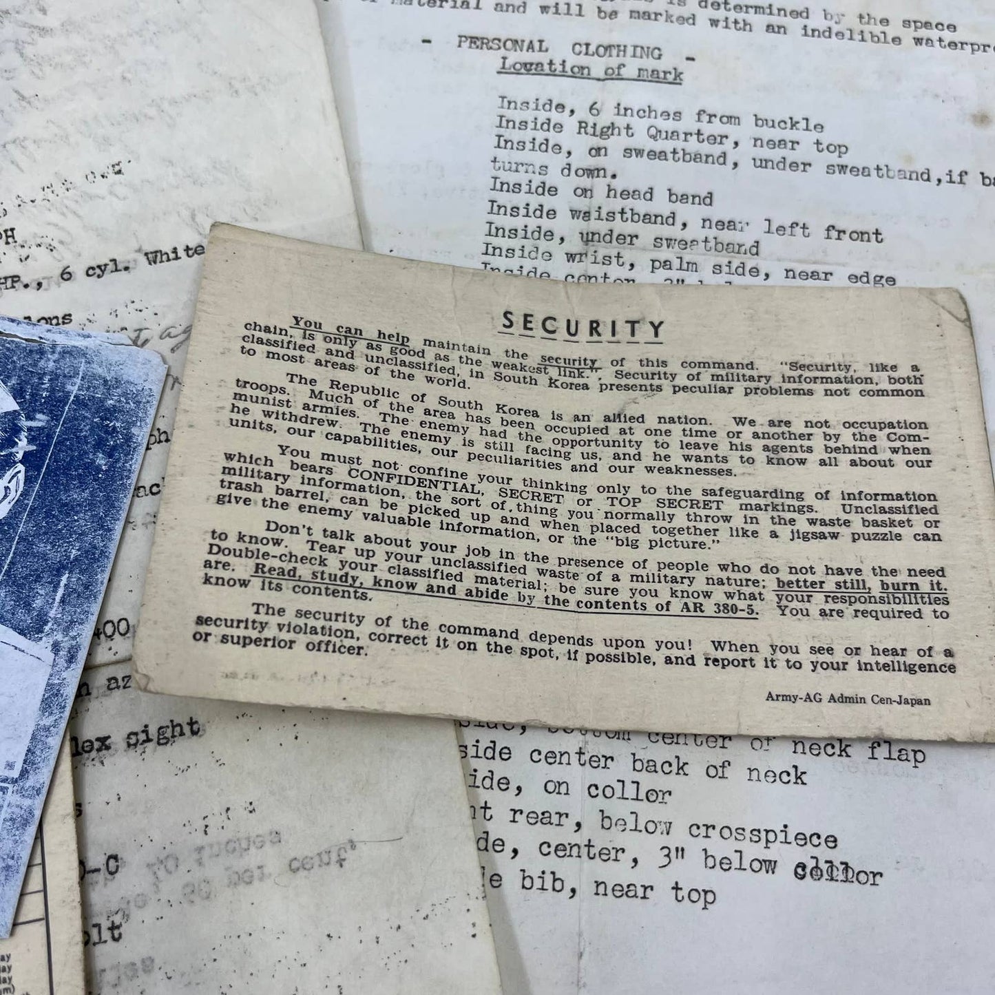 1950s Army Soldier Papers Lot 46th & 50th AAA BN AW SP APO 358 Ft. Lewis TH1