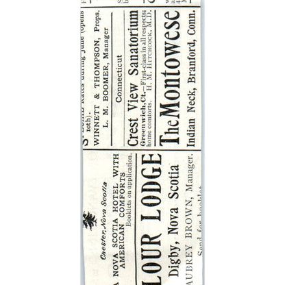 Nova Scotia - Vacationland of America J.F. Masters - 1903 Original Ad TJ7-L