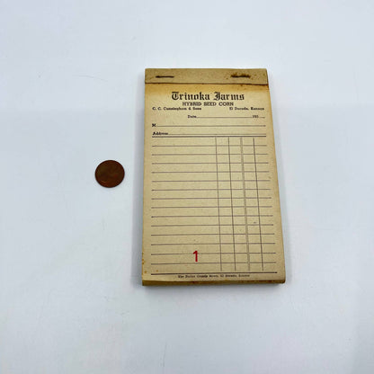 1950s Trinoka Farms Hybrid Seed Corn Order Pad El Dorado Kansas TE4
