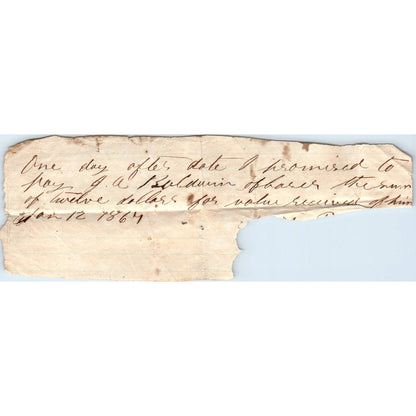 1867 Handwritten Note J.A. Baldwin Butler County AL AD6