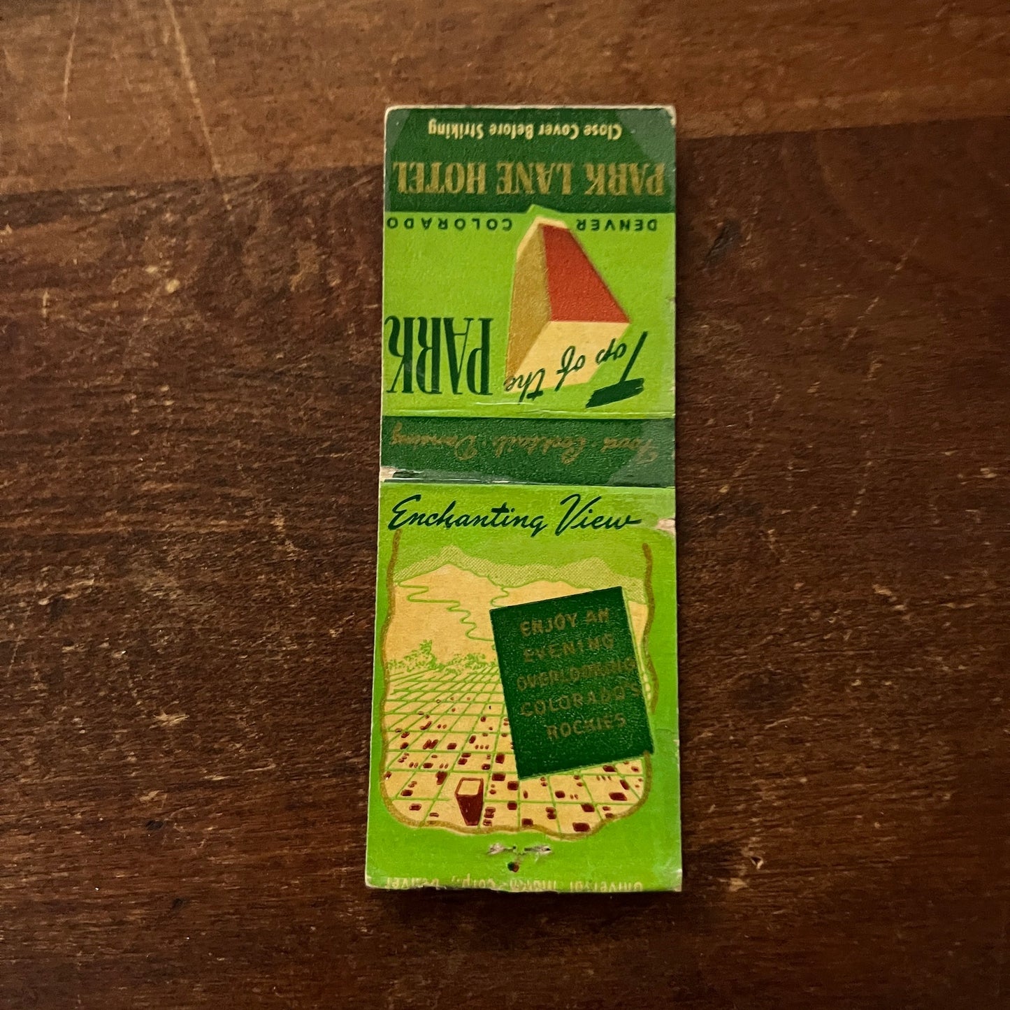 Park Lane Hotel Denver Colorado Advertising Matchbook Cover MM11-5