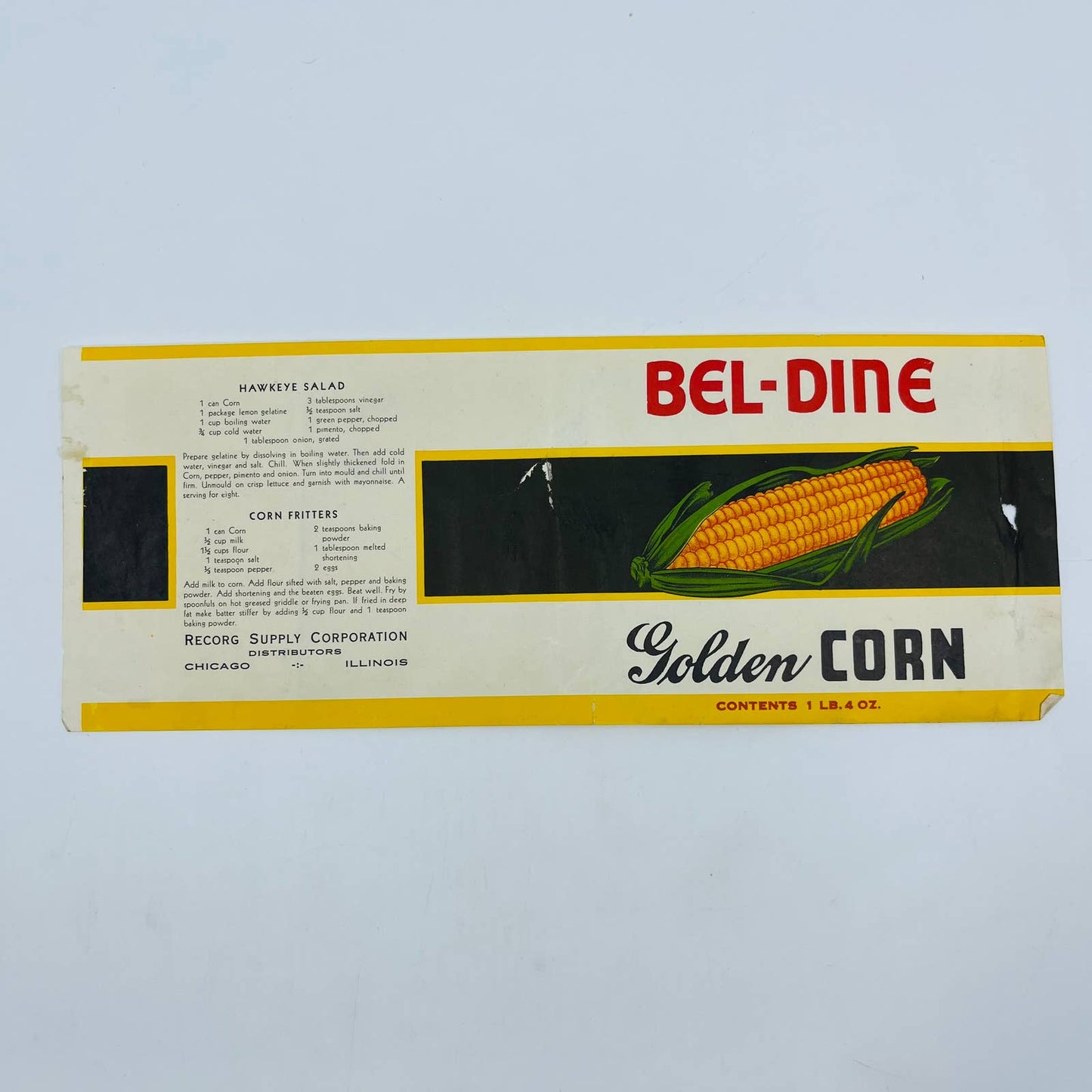 Bel-Dine Golden Corn Label Chicago IL EA4