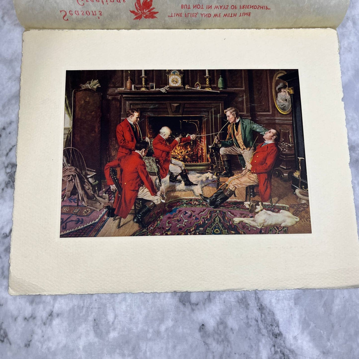 1937 Christmas Fox Hunting print Advertising Jacob Klett Ft. Wayne IN TK2-SM4