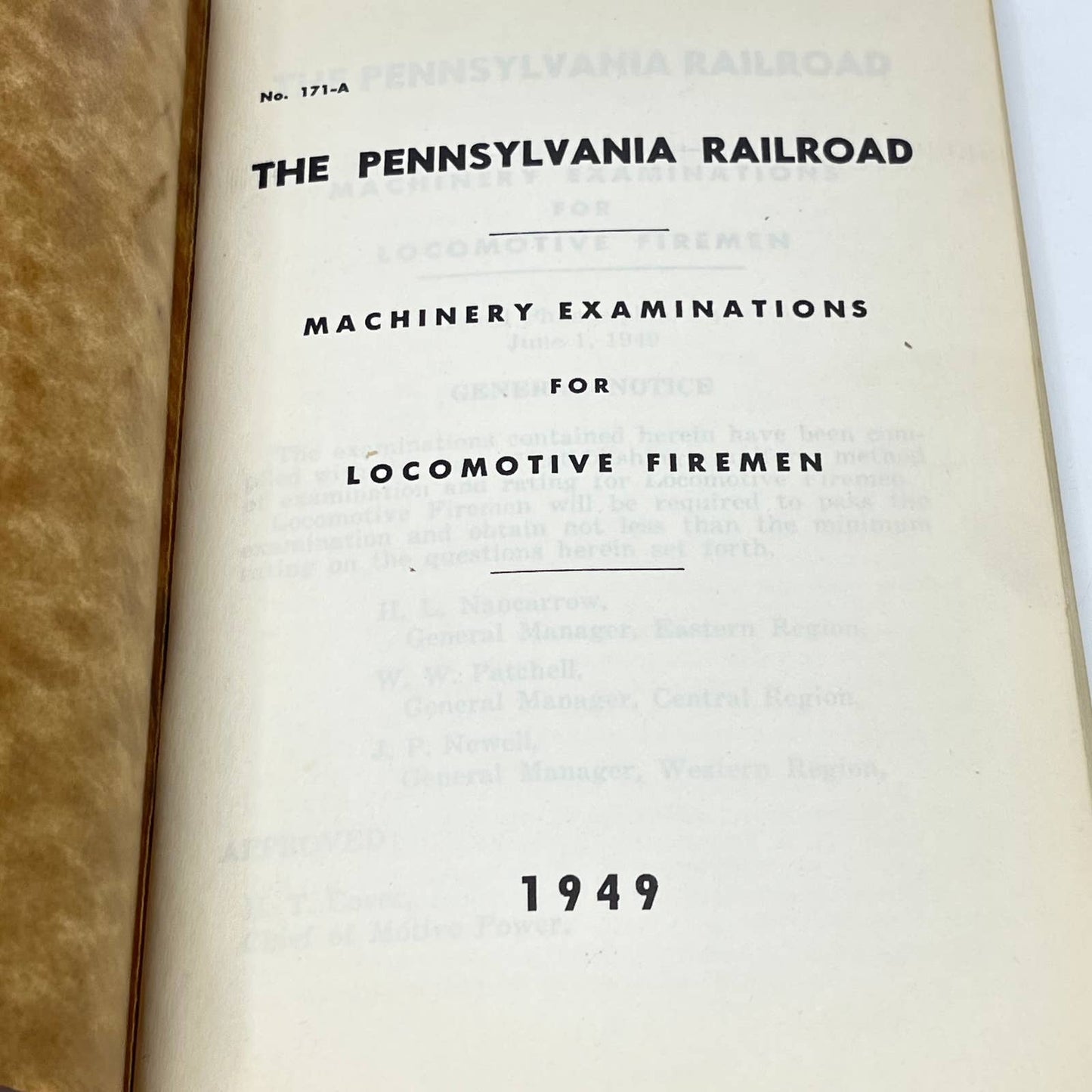 1949 Pennsylvania Railroad RR Machinery Examinations for Locomotive Firemen TF9