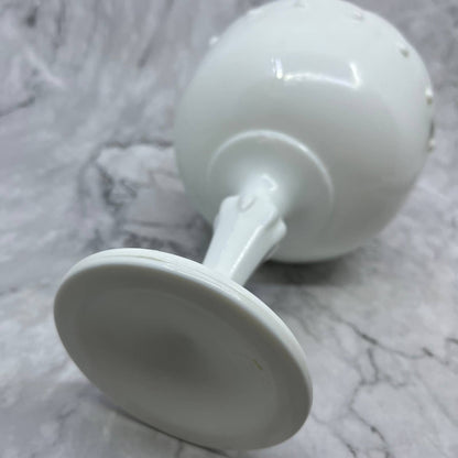 Vintage 7.5" Indiana Milk Glass Teardrop Footed Candy Dish Compote Bowl TE4