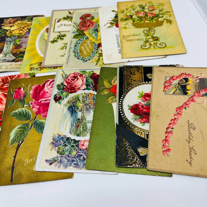 1910s Birthday Post Card Lot of 20 Embossed ALL FEATURING ROSES Floral TD1-RB